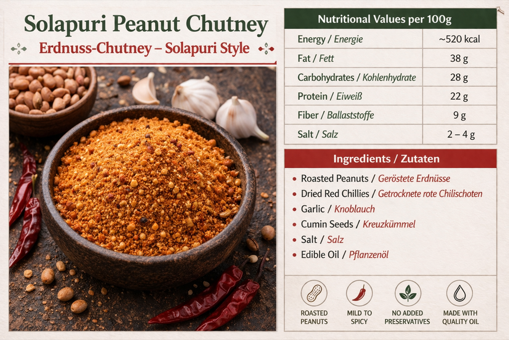 Solapuri Shenga (Peanut) Chutney | Solapuri Erdnuss-Chutney