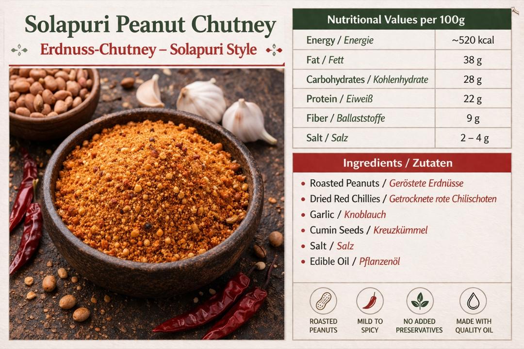 Solapuri Shenga (Peanut) Chutney | Solapuri Erdnuss-Chutney